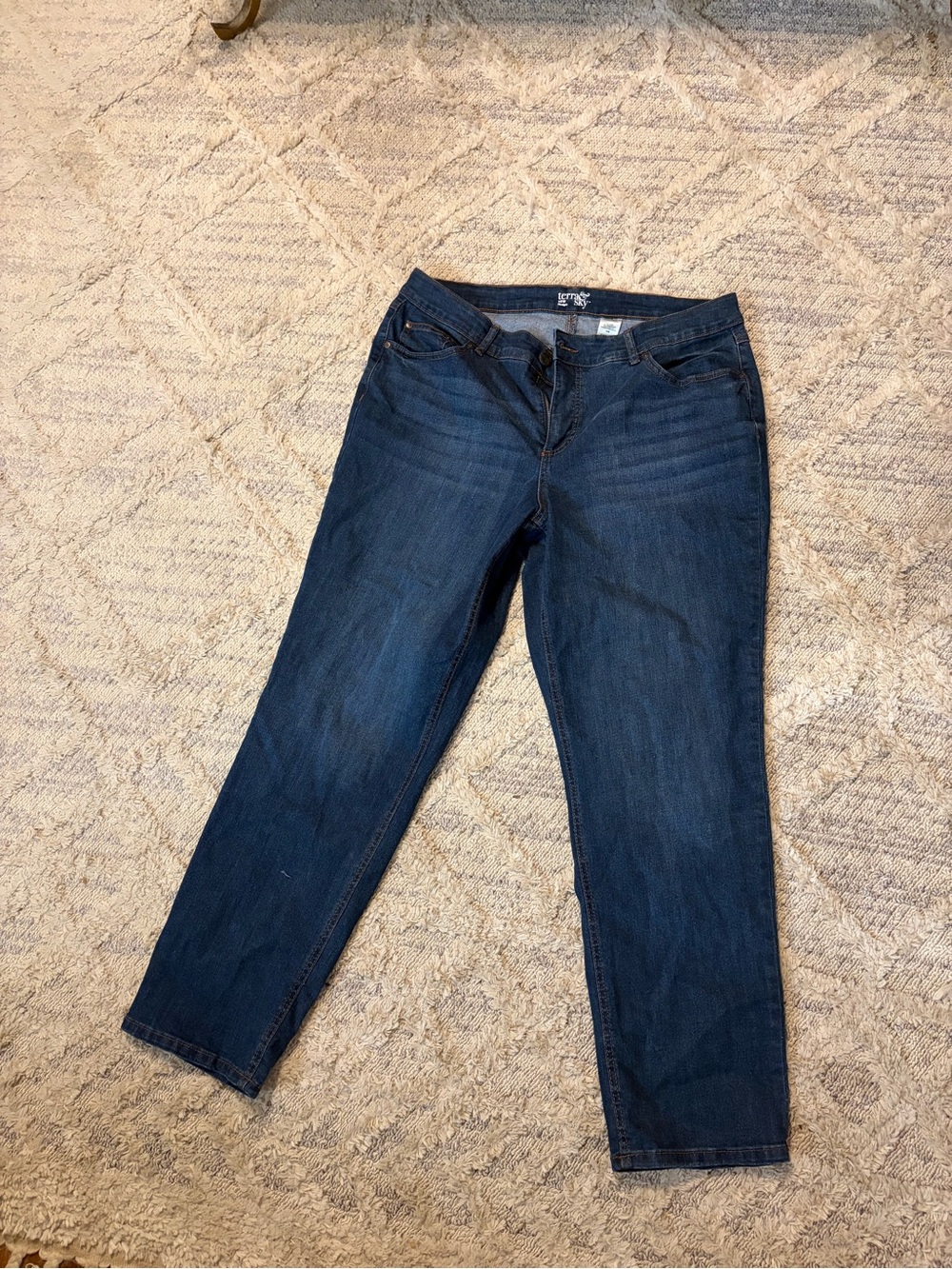 Terra & Sky Dark Blue Straight Leg Women's Jeans